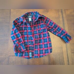 OshKosh B'gosh Red and Blue Plaid Button Down Shirt